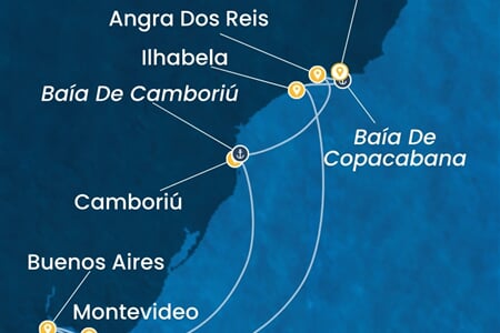 Costa Serena - Brazílie, Argentina, Uruguay (z Rio de Janeira)