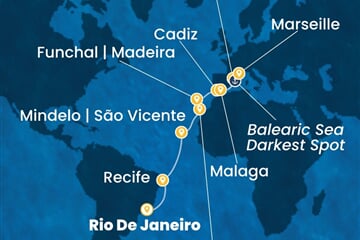 Costa Serena - Brazílie, Španělsko, Portugalsko, Francie (z Rio de Janeira)