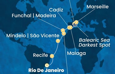 Costa Serena - Brazílie, Španělsko, Portugalsko, Francie (z Rio de Janeira)