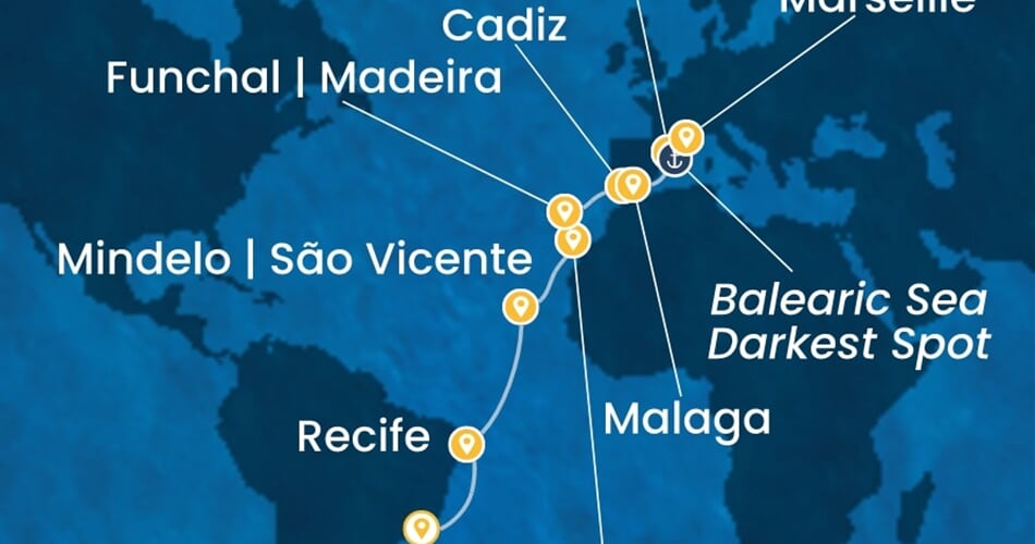 Trasa plavby CSE-RIO18A0G