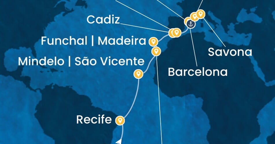 Trasa plavby CSE-RIO19A09