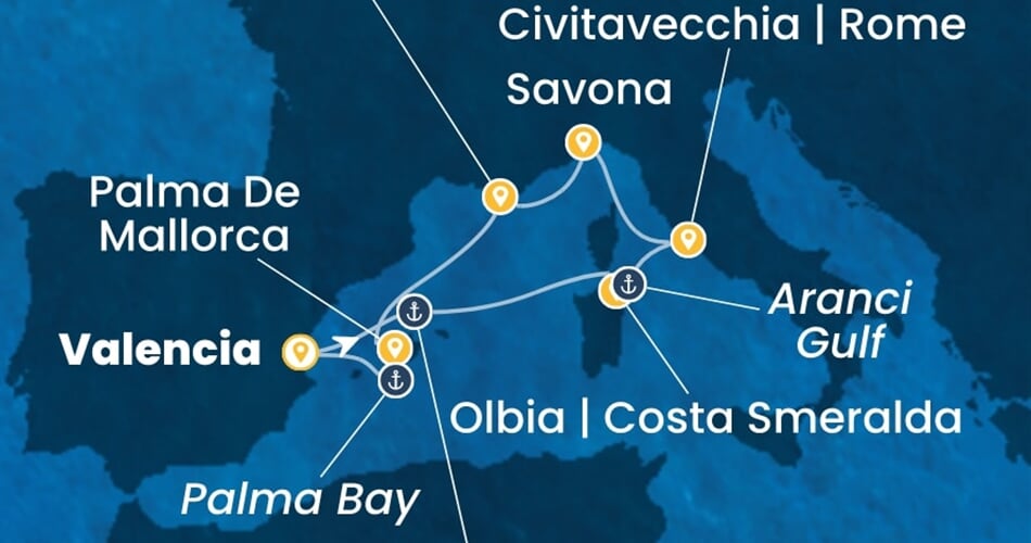 Trasa plavby CPA-VLC07A5A