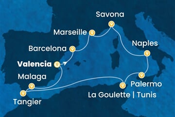 Costa Pacifica - Španělsko, Francie, Itálie, Tunisko, Maroko (Valencie)