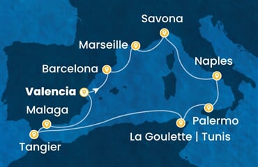 Costa Pacifica - Španělsko, Francie, Itálie, Tunisko, Maroko (Valencie)