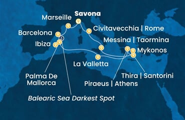 Costa Serena - Itálie, Francie, Španělsko, Malta, Řecko (ze Savony)