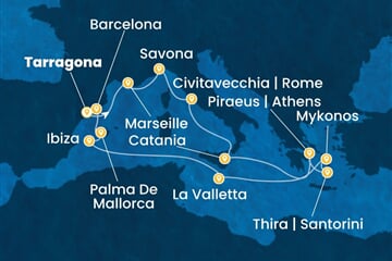 Costa Serena - Španělsko, Francie, Itálie, Řecko, Malta (Tarragona)