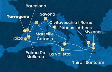 Costa Serena - Španělsko, Francie, Itálie, Řecko, Malta (Tarragona)