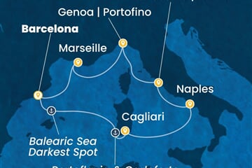 Costa Smeralda - Španělsko, Itálie, Francie (z Barcelony)