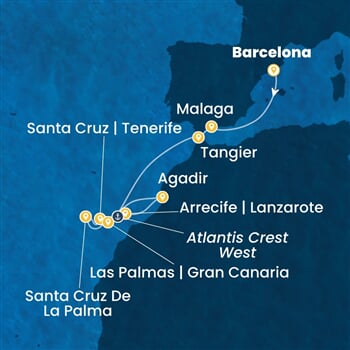 Trasa plavby CSM-BCN12A19