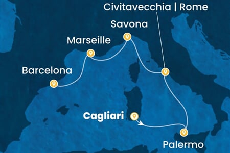 Costa Smeralda - Itálie, Francie, Španělsko (Cagliari)