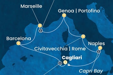 Costa Smeralda - Itálie, Francie, Španělsko (Cagliari)