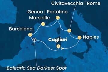 Costa Smeralda - Itálie, Francie, Španělsko (Cagliari)
