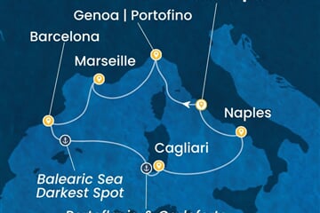 Costa Smeralda - Francie, Španělsko, Itálie (z Civitavecchie)
