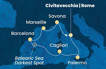 Costa Smeralda - Itálie, Francie, Španělsko (z Civitavecchie)