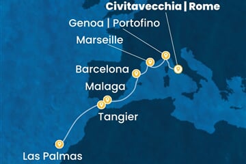 Costa Smeralda - Francie, Španělsko, Maroko (z Civitavecchie)