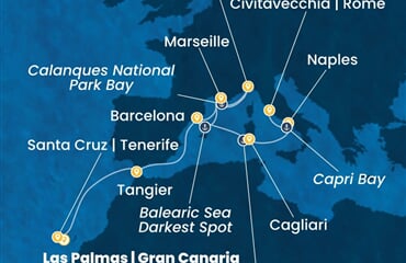 Costa Smeralda - Španělsko, Maroko, Francie, Itálie (Gran Canaria)