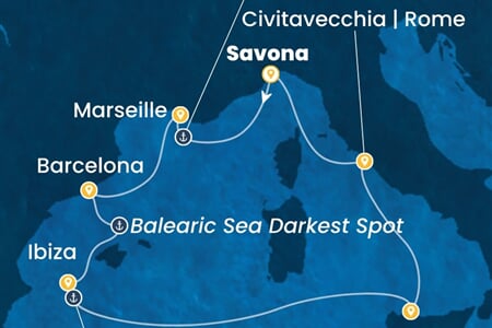 Costa Smeralda - Itálie, Francie, Španělsko (ze Savony)