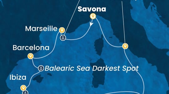Costa Smeralda - Itálie, Francie, Španělsko (ze Savony)