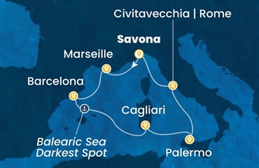 Costa Smeralda - Itálie, Francie, Španělsko (ze Savony)