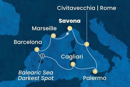 Costa Smeralda - Itálie, Francie, Španělsko (ze Savony)