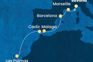 Costa Smeralda - Itálie, Francie, Španělsko (ze Savony)
