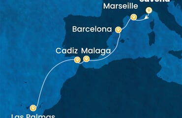 Costa Smeralda - Itálie, Francie, Španělsko (ze Savony)
