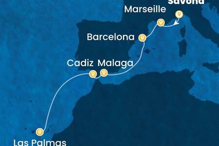 Costa Smeralda - Itálie, Francie, Španělsko (ze Savony)