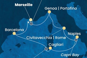 Costa Smeralda - Francie, Španělsko, Itálie (z Marseille)