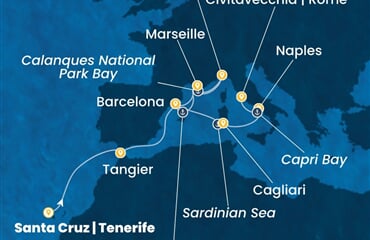 Costa Smeralda - Maroko, Španělsko, Francie, Itálie (Santa Cruz de Tenerife)