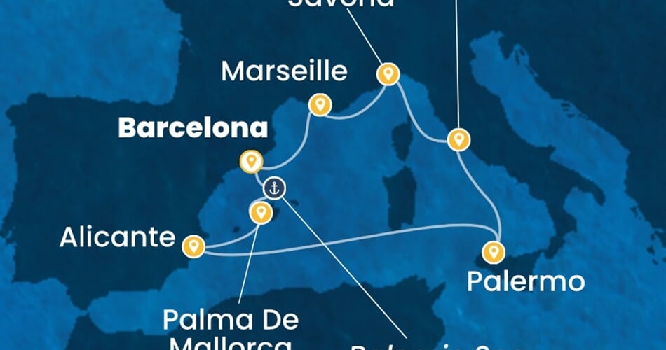 Trasa plavby CTO-BCN08A0Z