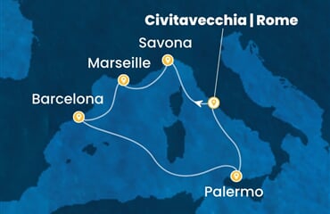 Costa Toscana - Itálie, Francie, Španělsko (z Civitavecchie)