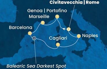Costa Toscana - Francie, Španělsko, Itálie (z Civitavecchie)