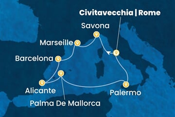 Costa Toscana - Itálie, Francie, Španělsko (z Civitavecchie)