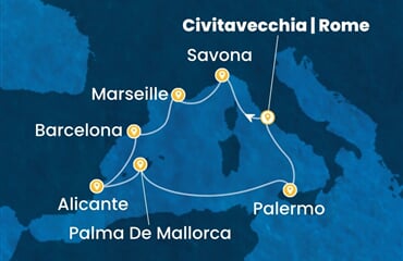 Costa Toscana - Itálie, Francie, Španělsko (z Civitavecchie)