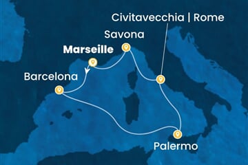 Costa Toscana - Francie, Španělsko, Itálie (z Marseille)