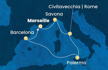 Costa Toscana - Francie, Španělsko, Itálie (z Marseille)