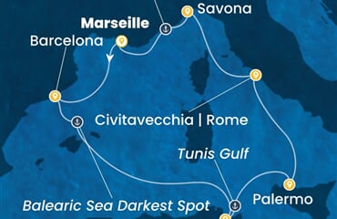 Costa Toscana - Francie, Španělsko, Tunisko, Itálie (z Marseille)