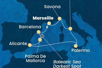 Costa Toscana - Francie, Španělsko, Itálie (z Marseille)