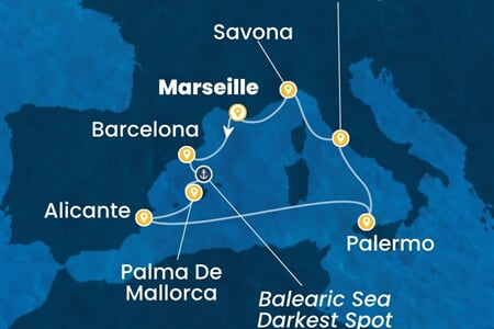 Costa Toscana - Francie, Španělsko, Itálie (z Marseille)