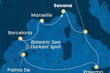 Costa Toscana - Itálie, Francie, Španělsko (ze Savony)