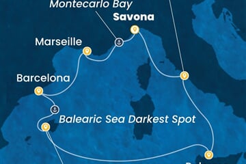 Costa Toscana - Itálie, Francie, Španělsko (ze Savony)