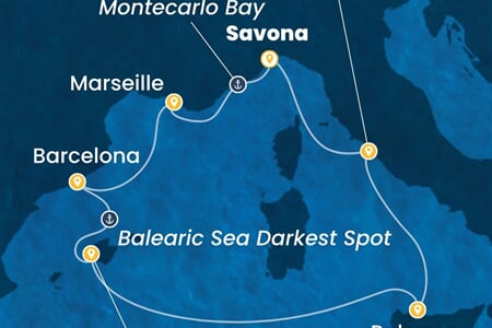 Costa Toscana - Itálie, Francie, Španělsko (ze Savony)