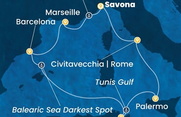 Costa Toscana - Itálie, Francie, Španělsko, Tunisko (ze Savony)