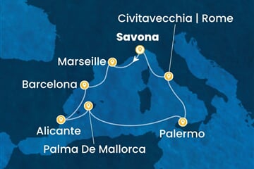 Costa Toscana - Itálie, Francie, Španělsko (ze Savony)