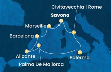 Costa Toscana - Itálie, Francie, Španělsko (ze Savony)
