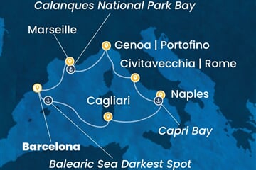 Costa Toscana - Španělsko, Itálie, Francie (z Barcelony)