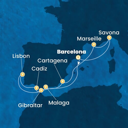 Trasa plavby CDI-BCN11A1M