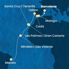 Costa Diadema - Španělsko, Portugalsko, Brazílie (z Barcelony)