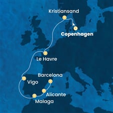 Costa Diadema - Dánsko, Norsko, Francie, Španělsko (z Kodaně)