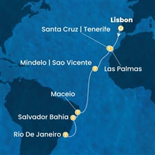 Costa Diadema - Portugalsko, Španělsko, Brazílie (z Lisabonu)